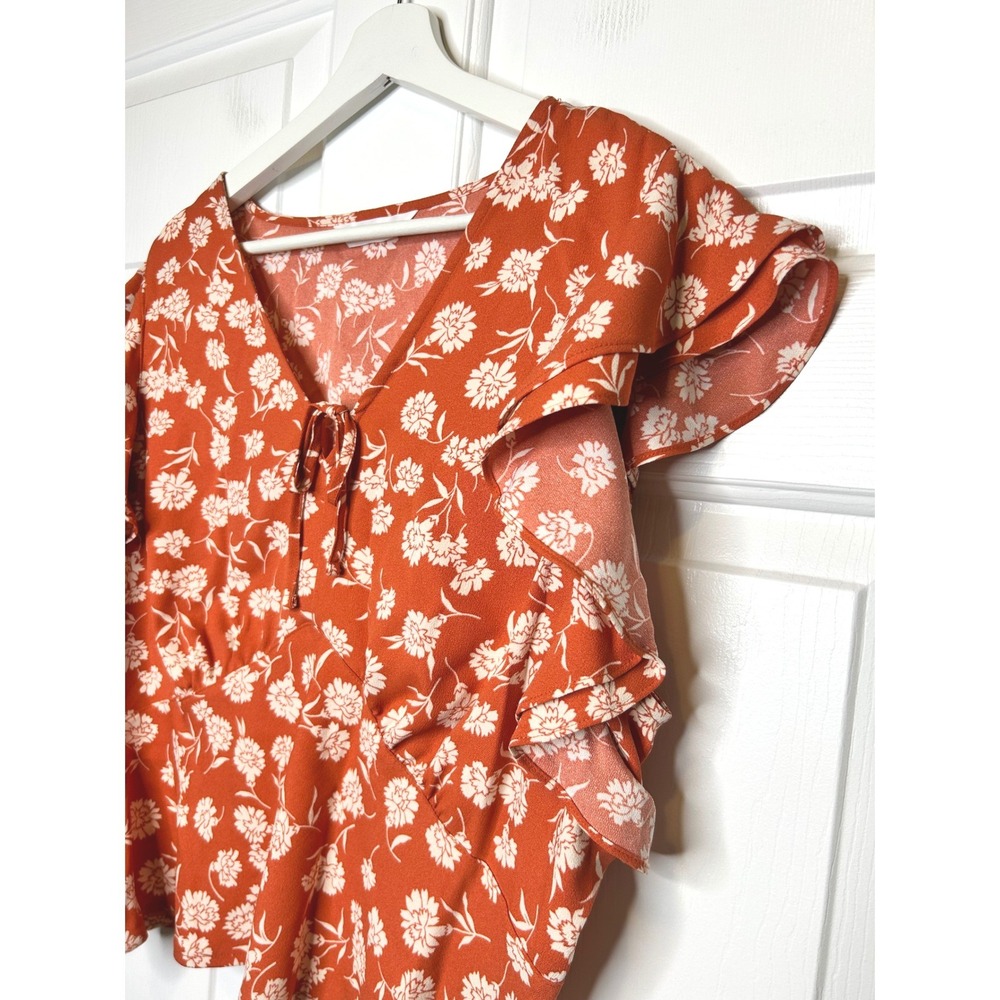 LC Lauren Conrad Floral Ruffle Blouse XXL - Picture 2 of 5